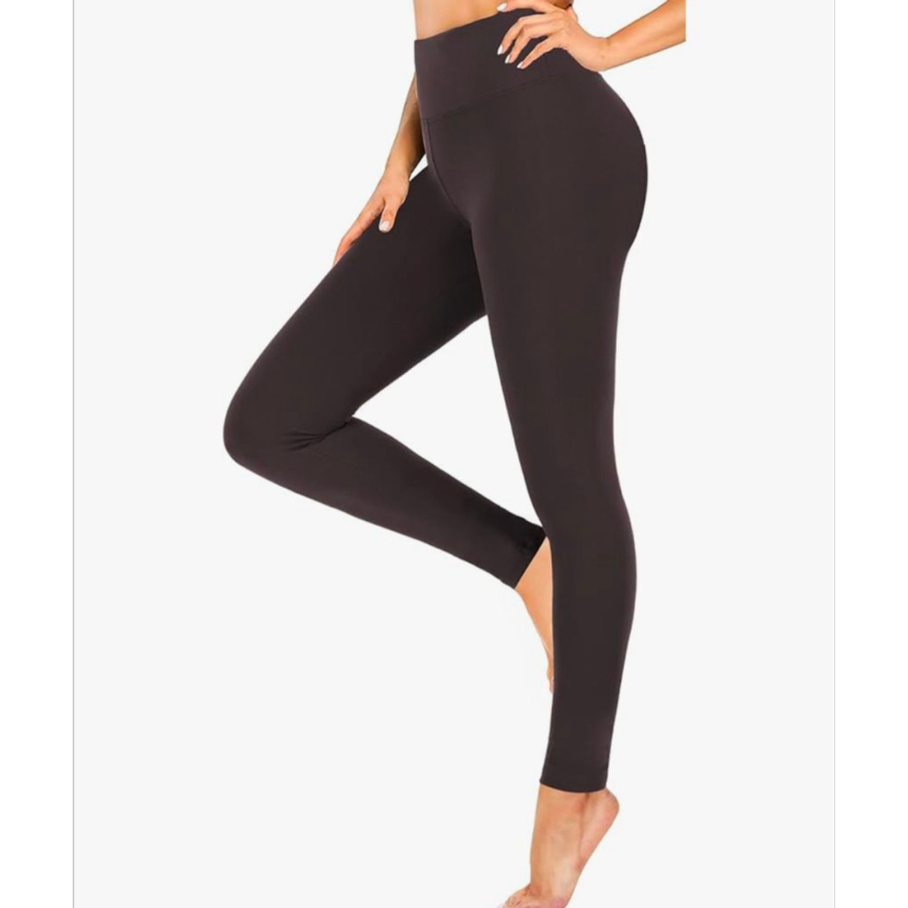 Women's Heathyoga Leggings, Size Large Black